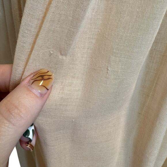 Gunne Sax Peach Lace Puff Sleeve Corset Top Maxi Dress XS Boho Prairie Western - Picture 14 of 15